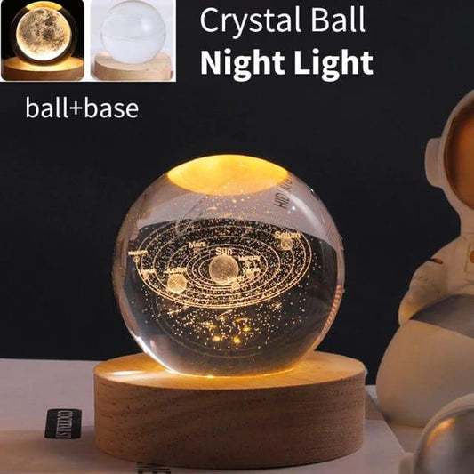 3D Galaxy Solar System Crystal Ball Nightlight