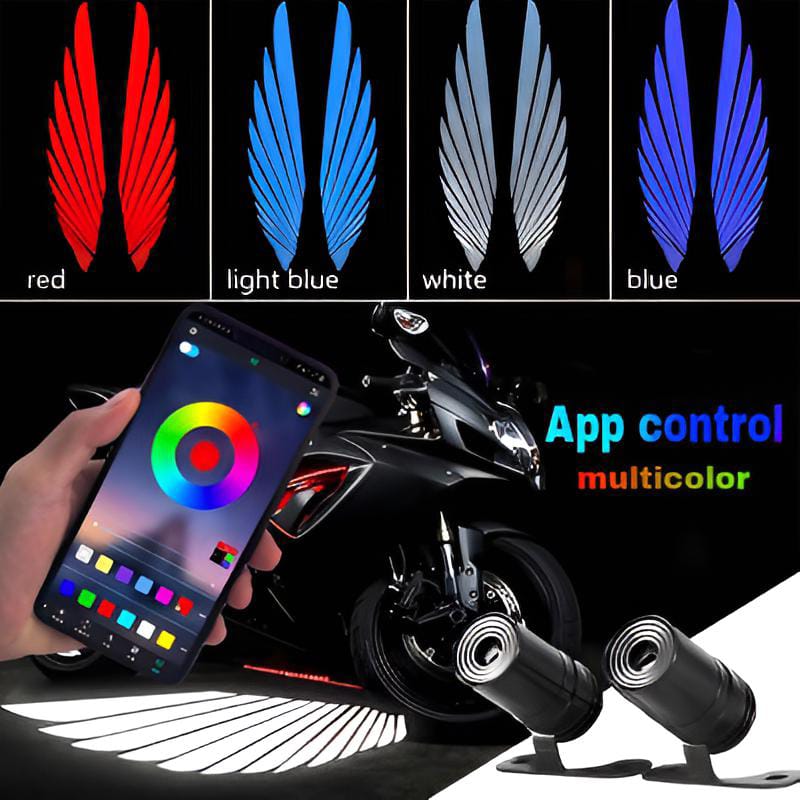 Multicolor Bluetooth Angel Wing Car/Bike Light