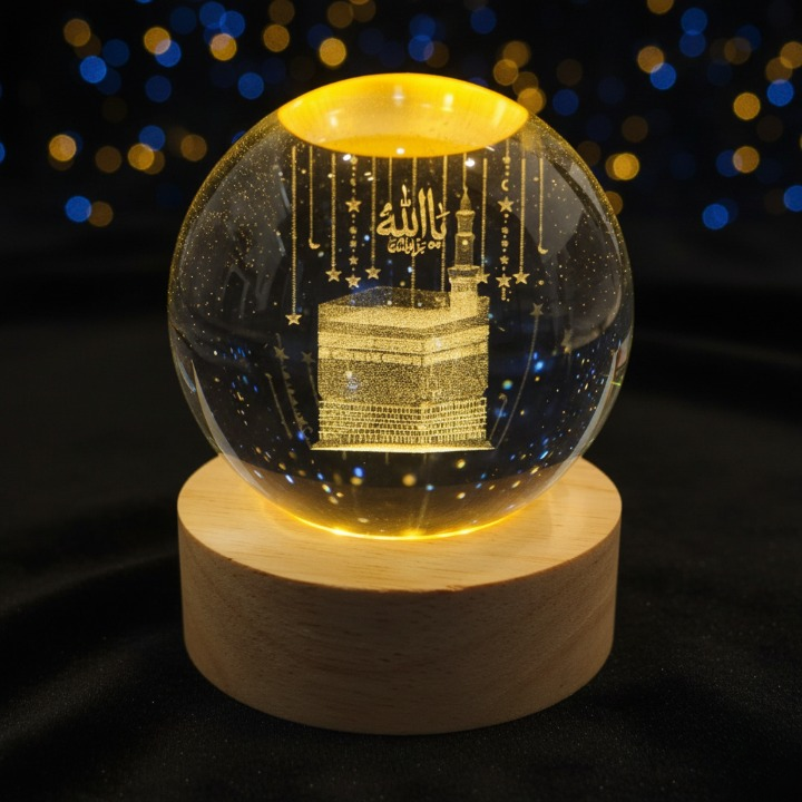 3D Crystal Ball Khana Kaba Night Lamp